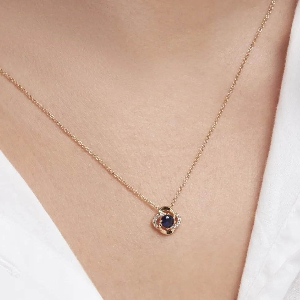Collier Jaana Plaqué Or Jaune Verre Oxyde De Zirconium