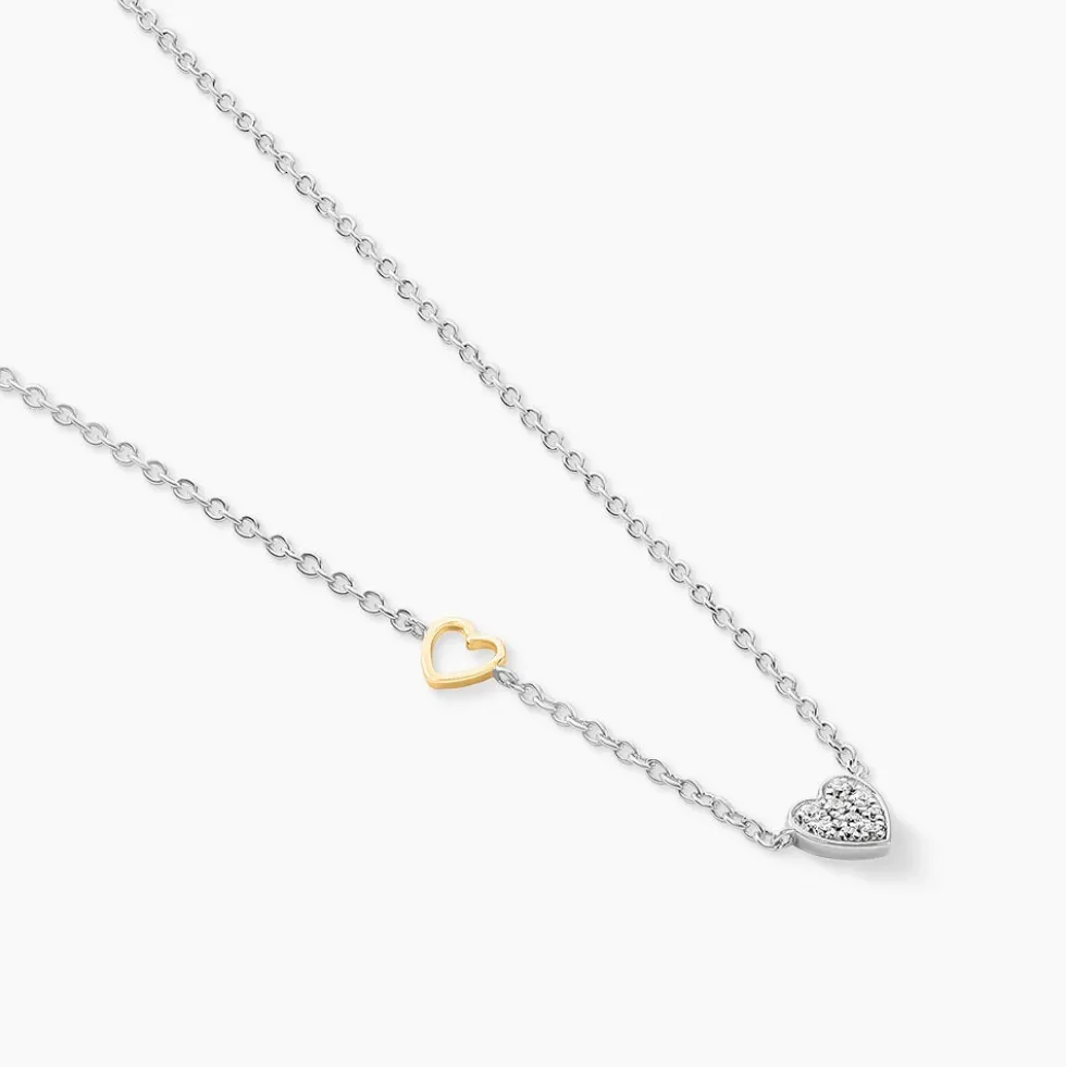 Collier Joia Or Jaune Argent Blanc Oxyde De Zirconium
