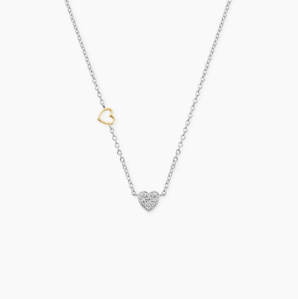 Collier Joia Or Jaune Argent Blanc Oxyde De Zirconium