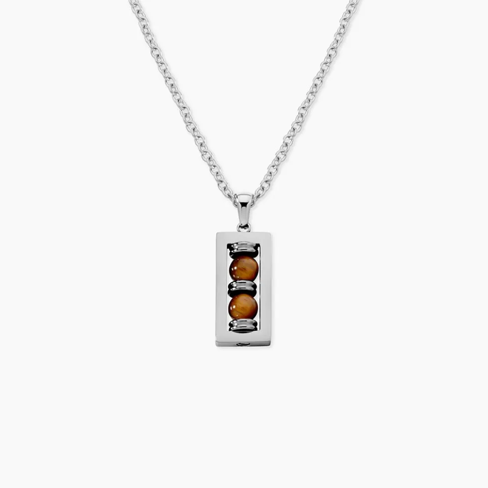 Collier Jourdan Acier Blanc Oeil De Tigre