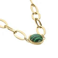 Collier Julyan Acier Doré Malachite