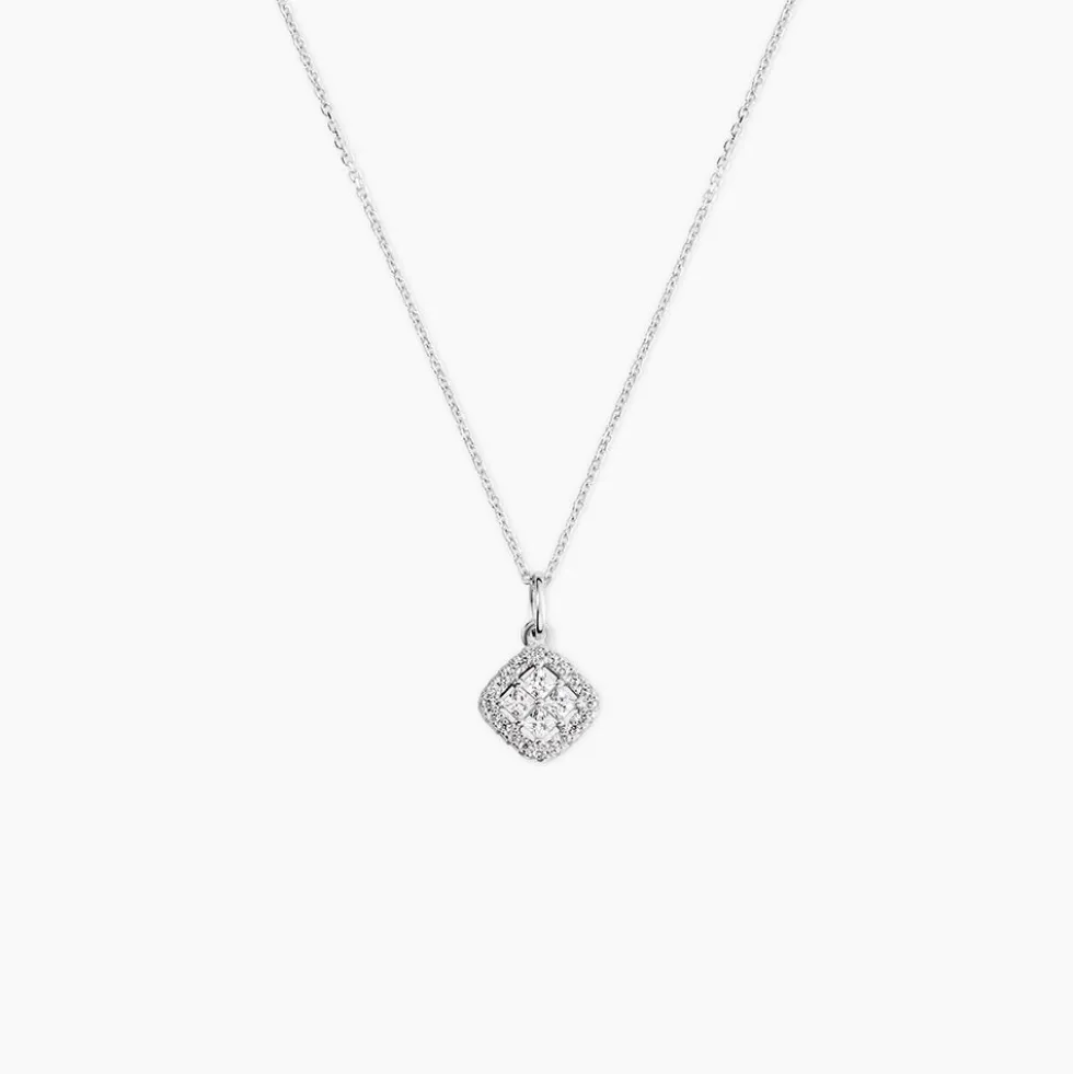 Collier Justina Argent Blanc Oxyde De Zirconium