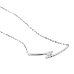 Collier Kane Argent Blanc Oxyde De Zirconium