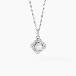 Collier Laetoria Argent Blanc Perle De Culture Oxyde De Zirconium
