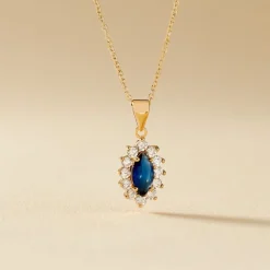 Collier Lisea Plaqué Or Jaune Verre Et Oxyde De Zirconium