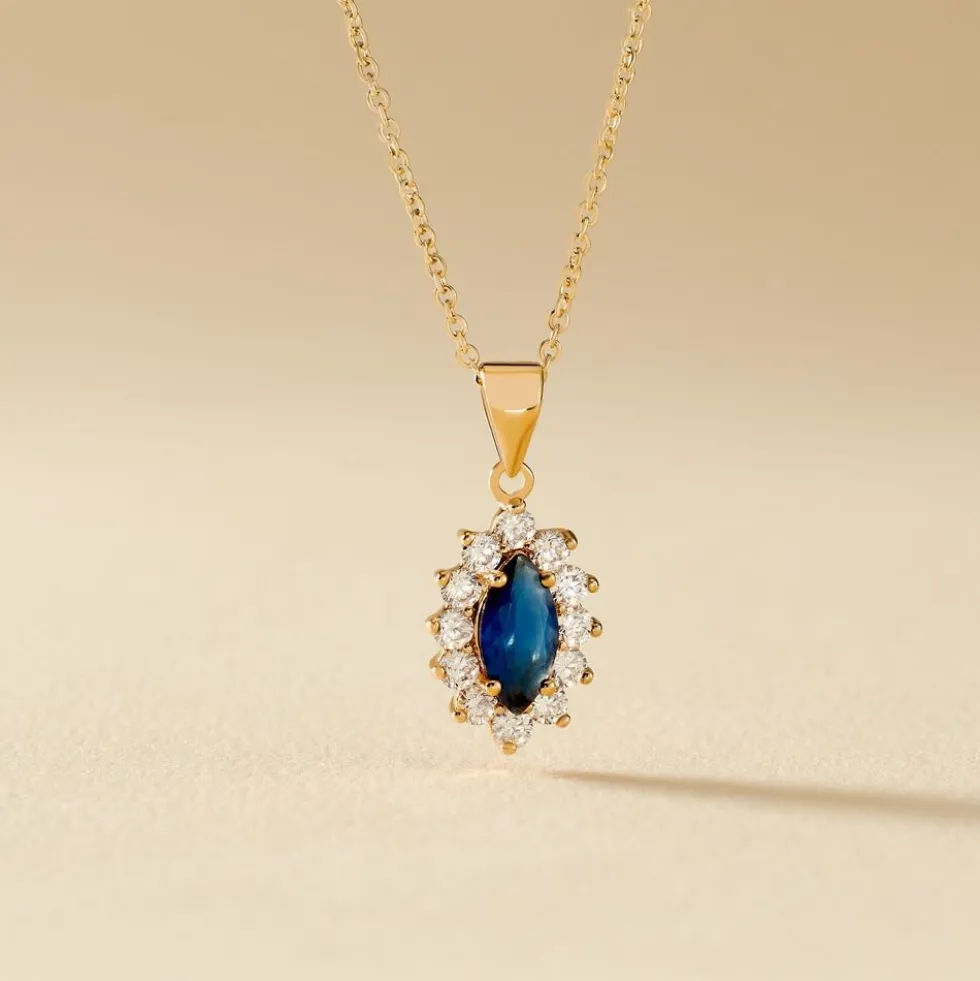 Collier Lisea Plaqué Or Jaune Verre Et Oxyde De Zirconium