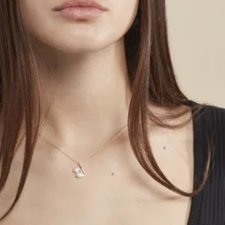 Collier Loeva Or Jaune Perle De Culture Et Oxyde De Zirconium