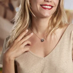 Collier Lovea Argent Blanc Céramique Et Oxyde De Zirconium