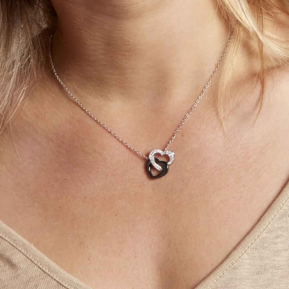 Collier Lovea Argent Blanc Céramique Et Oxyde De Zirconium