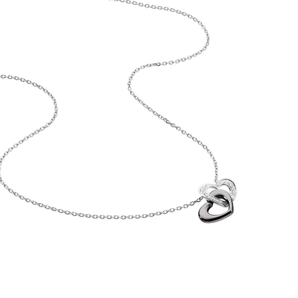 Collier Lovea Argent Blanc Céramique Et Oxyde De Zirconium