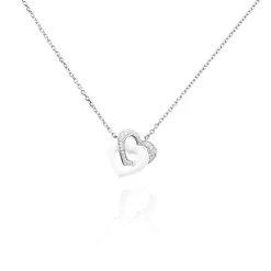 Collier Lovea Argent Blanc Céramique Et Oxyde De Zirconium