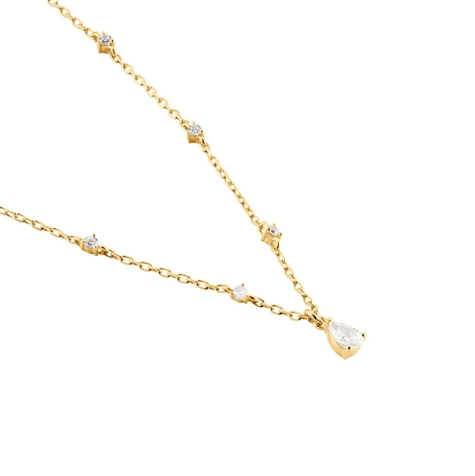 Collier Lovel Plaqué Or Doré Oxyde De Zirconium