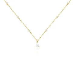 Collier Lovel Plaqué Or Doré Oxyde De Zirconium