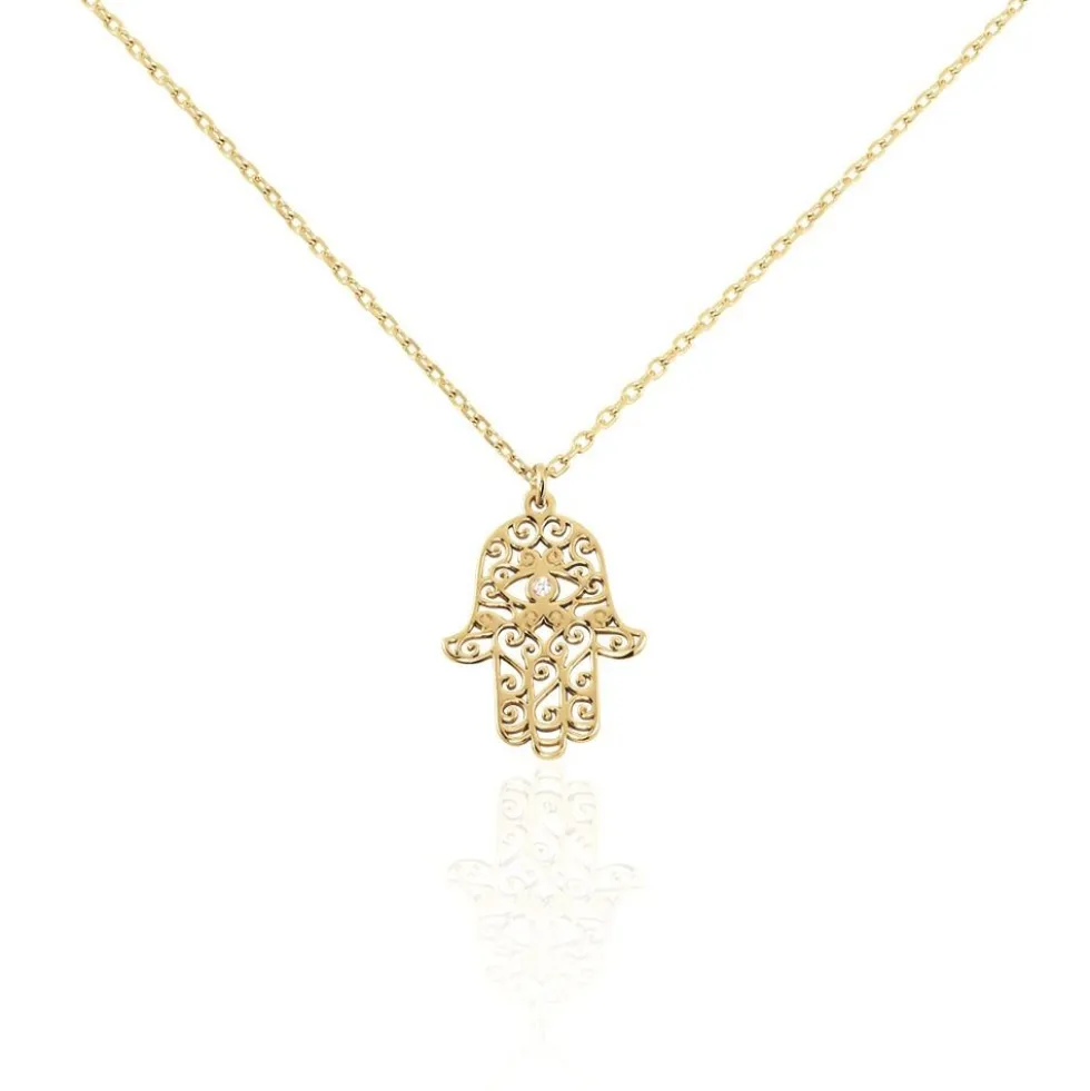Collier Lucian Plaqué Or Oxyde De Zirconium