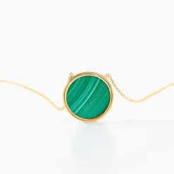 Collier Lucky Gems Or Jaune Malachite