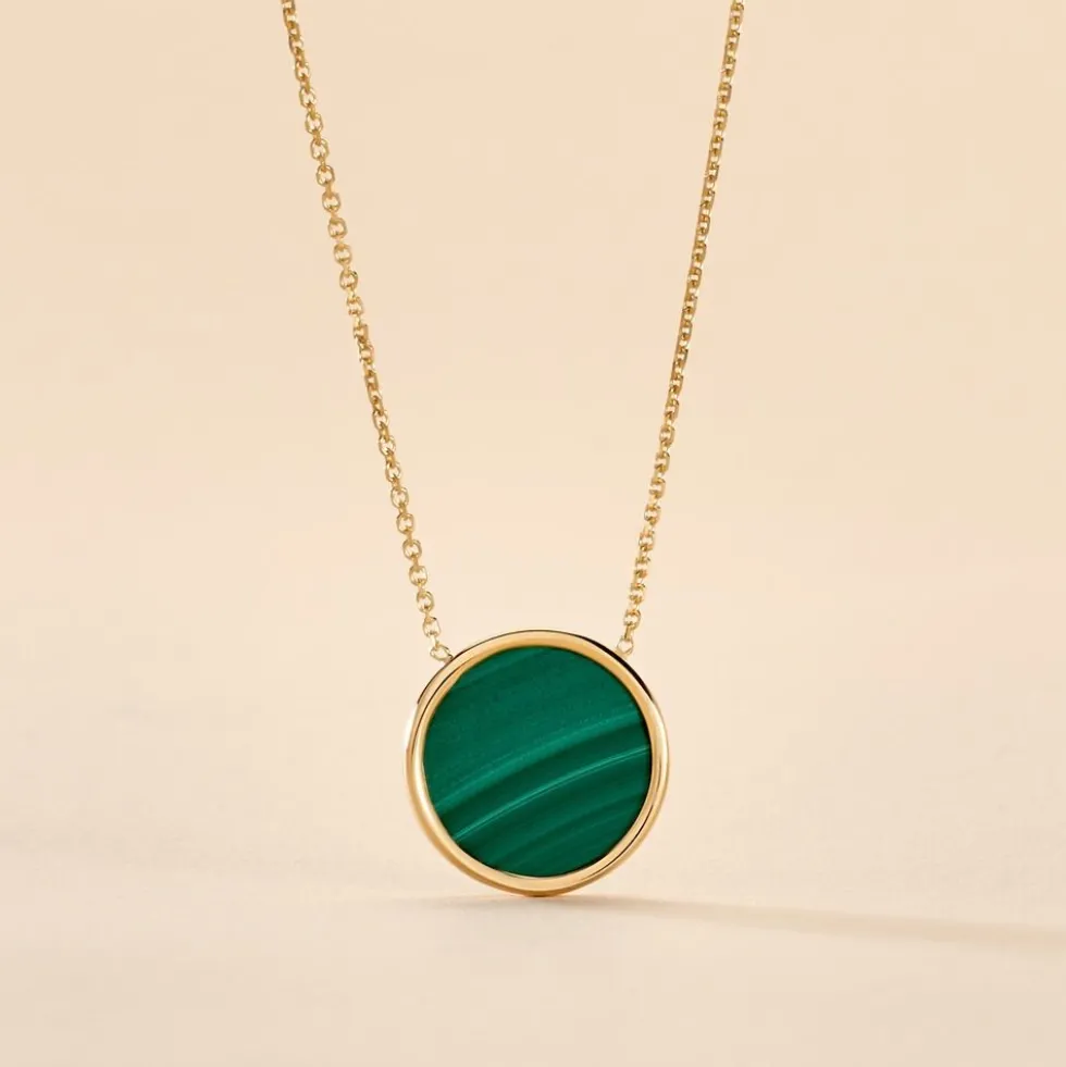 Collier Lucky Gems Or Jaune Malachite