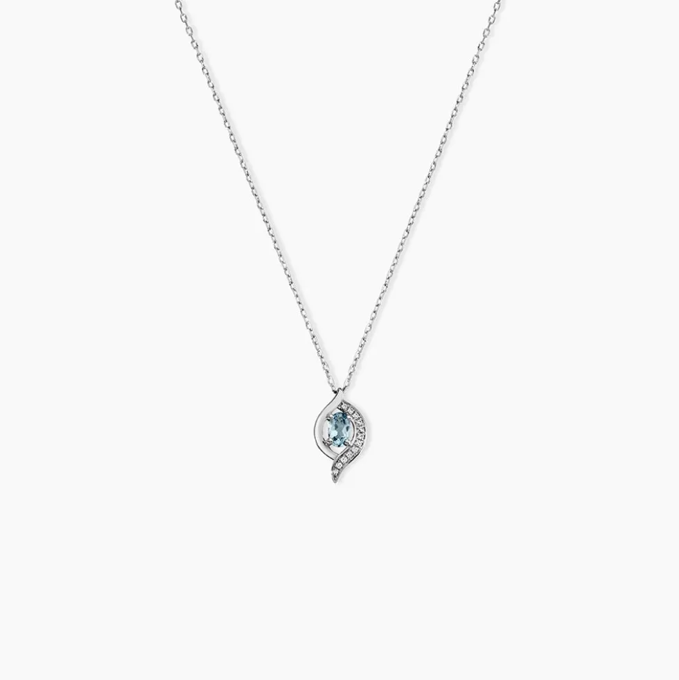 Collier Lydia Or Blanc Topaze Oxyde Oxyde