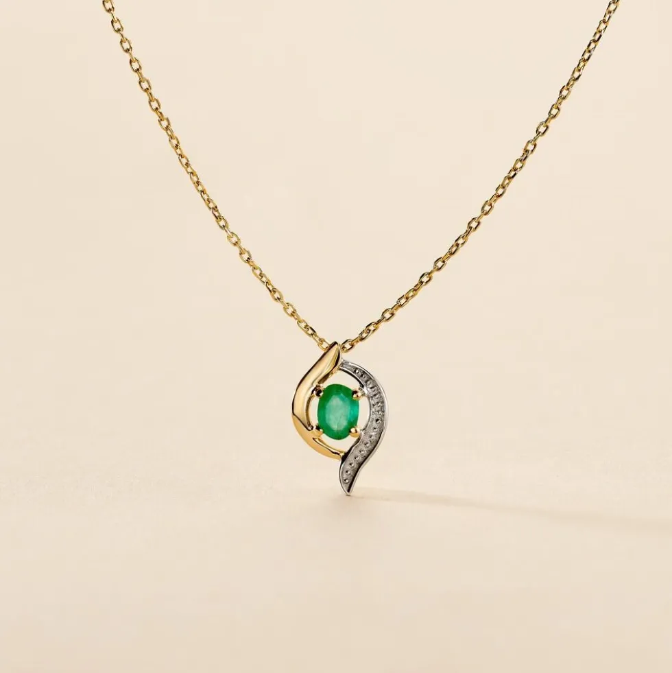 Collier Lydia Or Jaune Emeraude