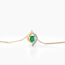 Collier Lydia Or Jaune Emeraude