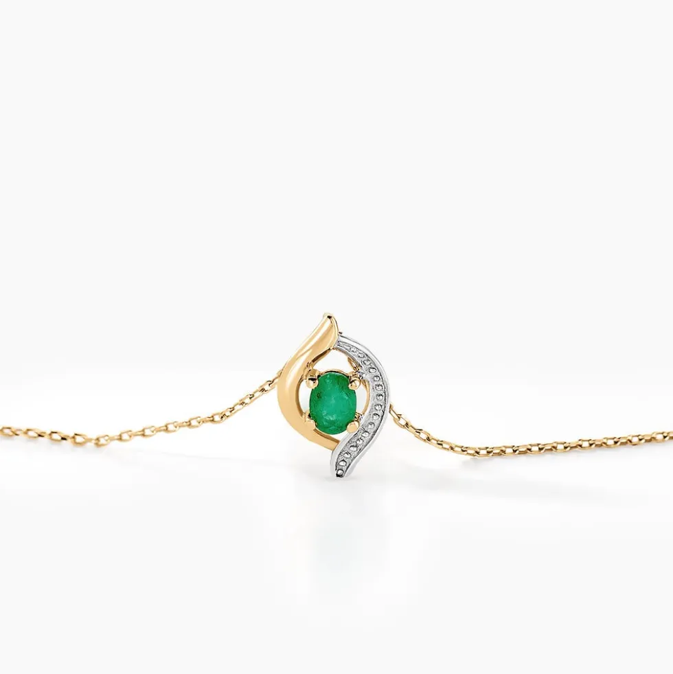 Collier Lydia Or Jaune Emeraude