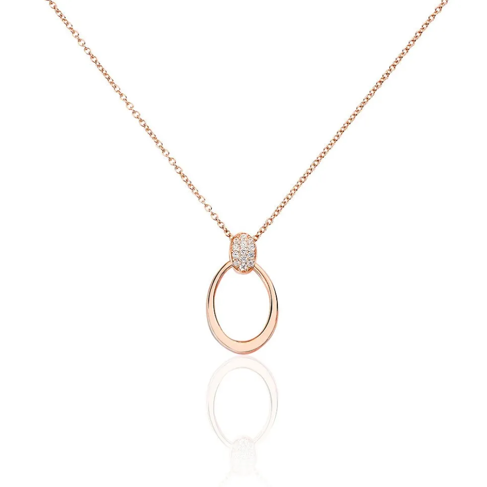 Collier Mahelia Argent Rose Oxyde De Zirconium