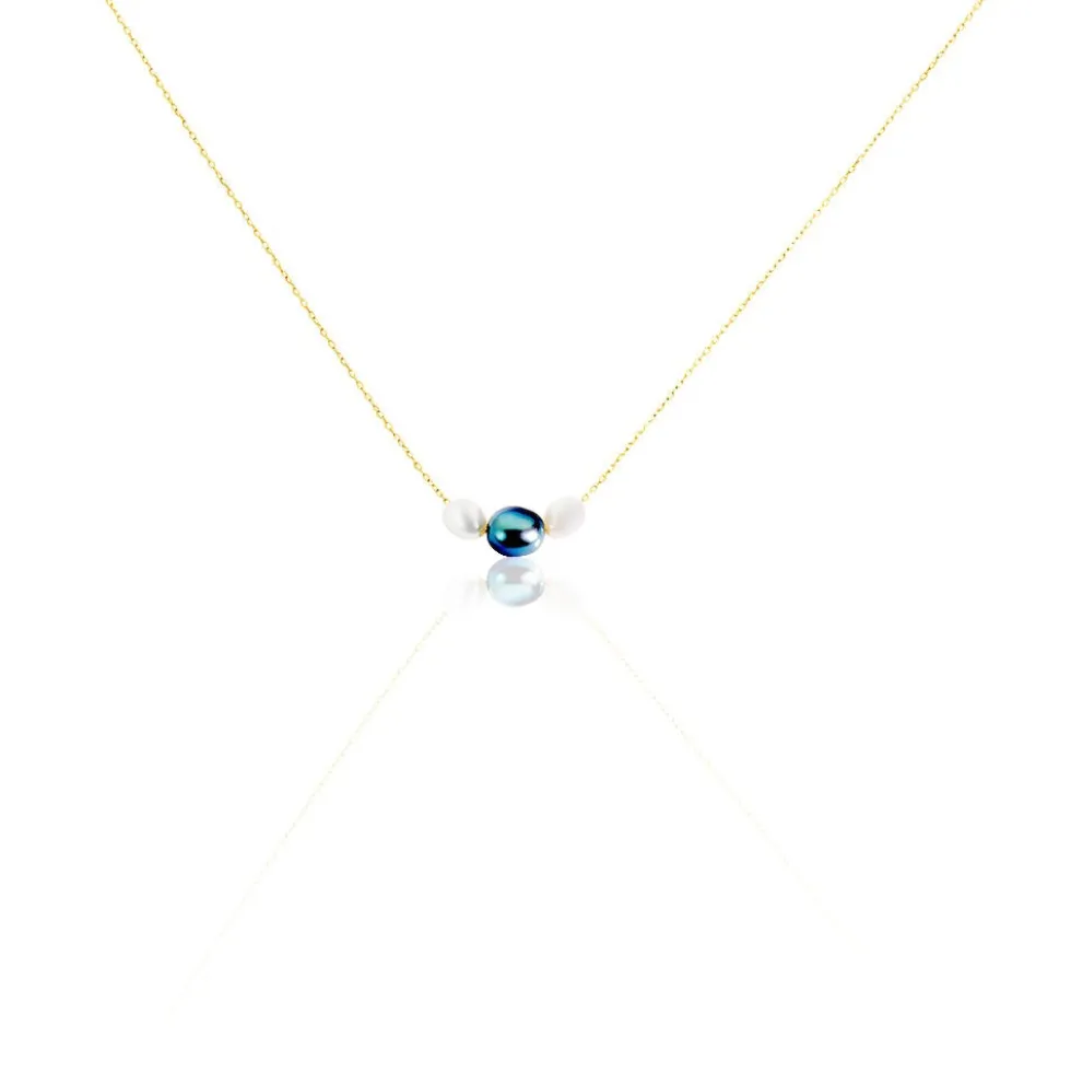 Collier Marie-zoe Or Jaune Perle De Culture