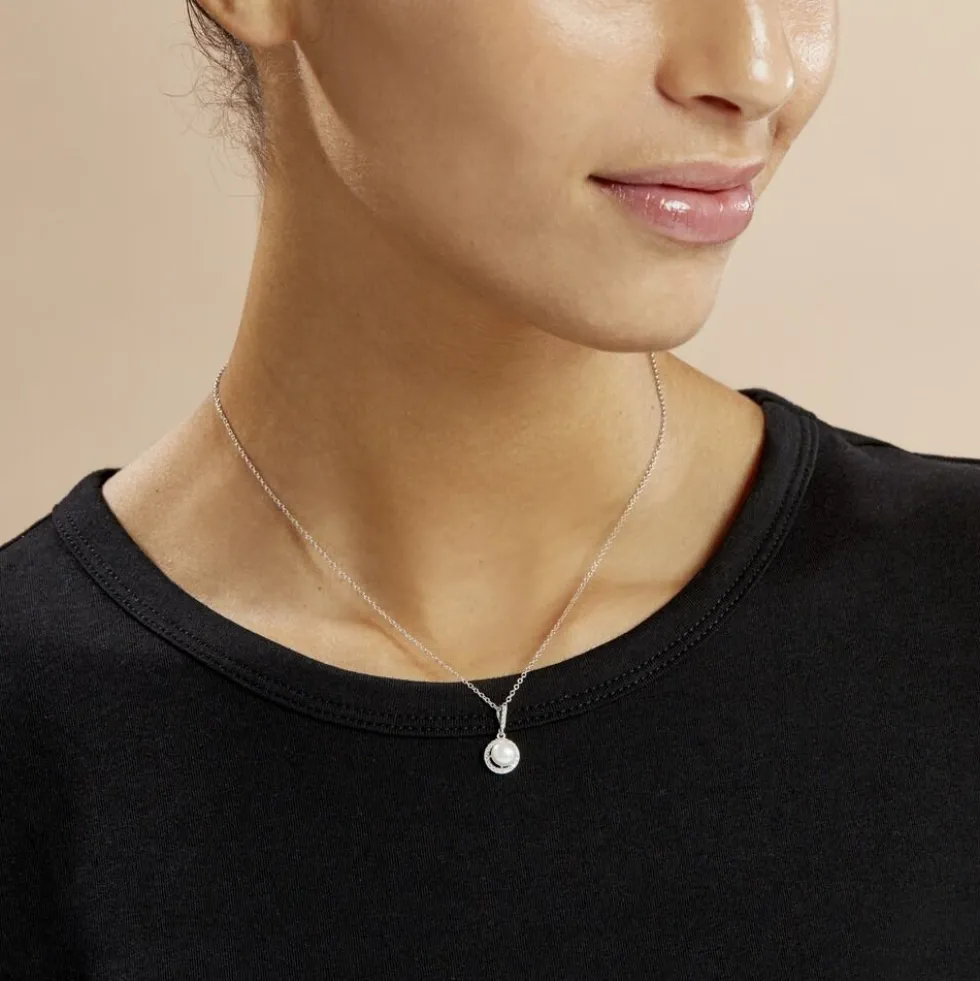 Collier Mathie Argent Blanc Perle De Culture Et Oxyde De Zirconium