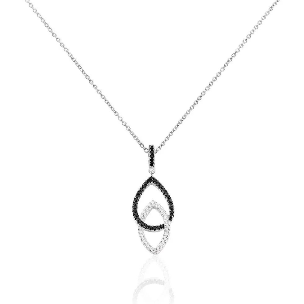 Collier Meta Argent Blanc Oxyde De Zirconium