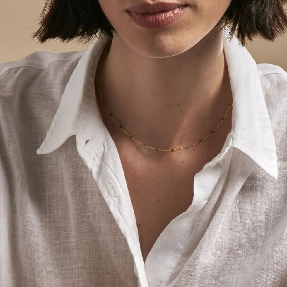Collier Molly Argent Jaune