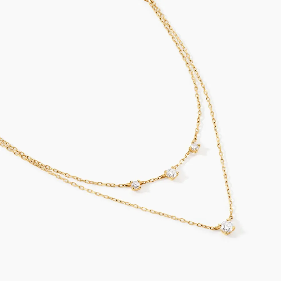 Collier Mordikai Or Jaune Oxyde De Zirconium