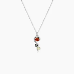 Collier Murriel Argent Blanc Ambre