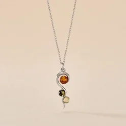 Collier Murriel Argent Blanc Ambre