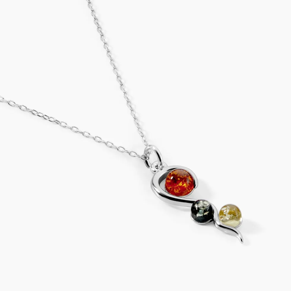 Collier Murriel Argent Blanc Ambre