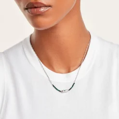 Collier Mystic Argent Blanc Malachite