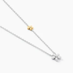 Collier Nelle Or Jaune Argent Blanc Oxyde De Zirconium