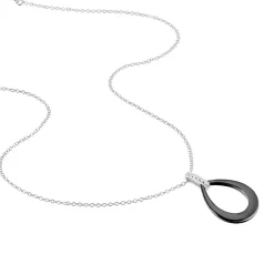 Collier Nelly Argent Blanc Céramique Et Oxyde De Zirconium