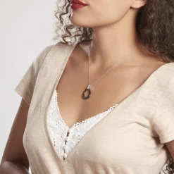 Collier Nelly Argent Blanc Céramique Et Oxyde De Zirconium