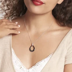 Collier Nelly Argent Blanc Céramique Et Oxyde De Zirconium