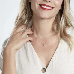 Collier Neptunus Argent Rose Oxyde De Zirconium
