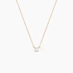 Collier Nilay Plaque Or Doré Oxyde De Zirconium