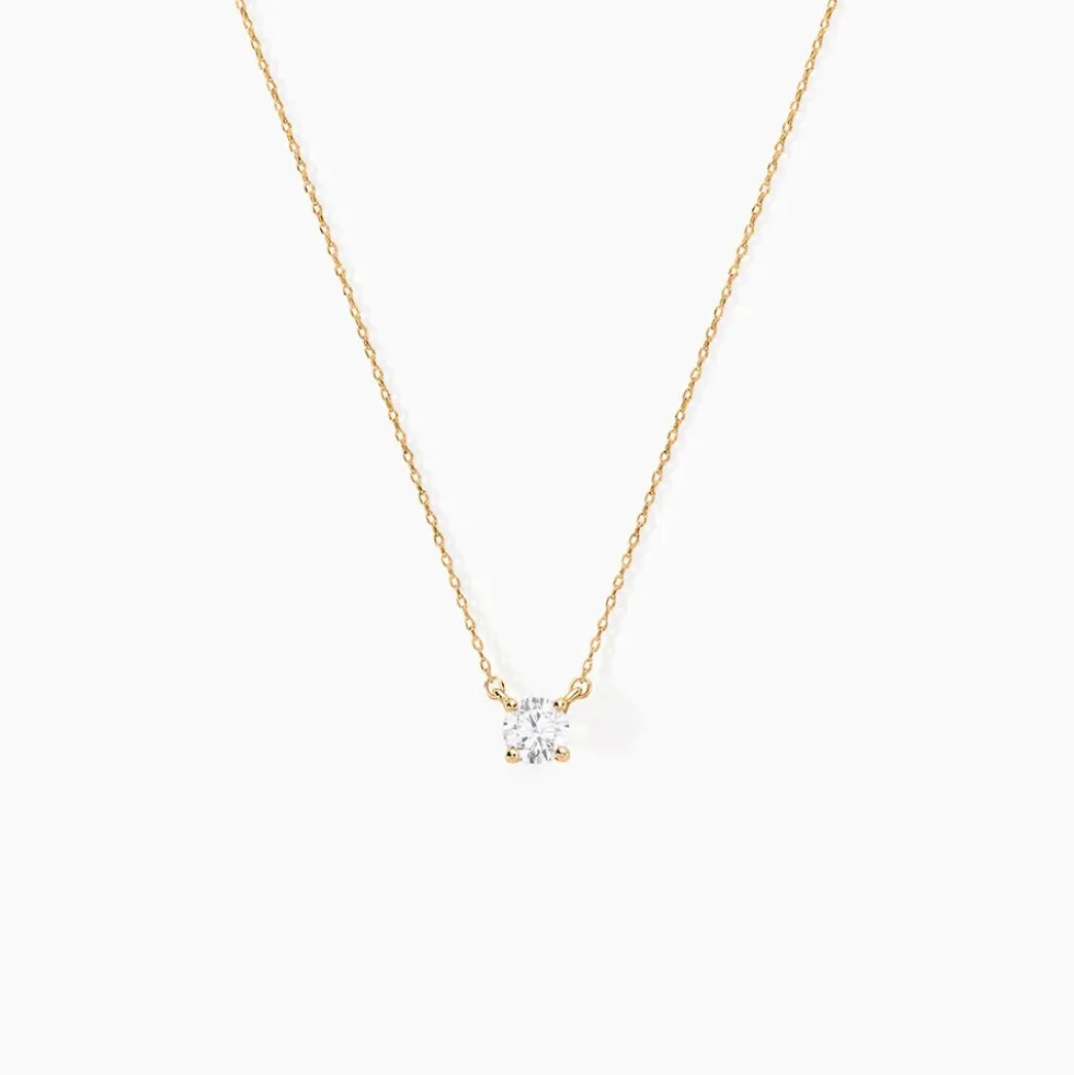 Collier Nilay Plaque Or Doré Oxyde De Zirconium