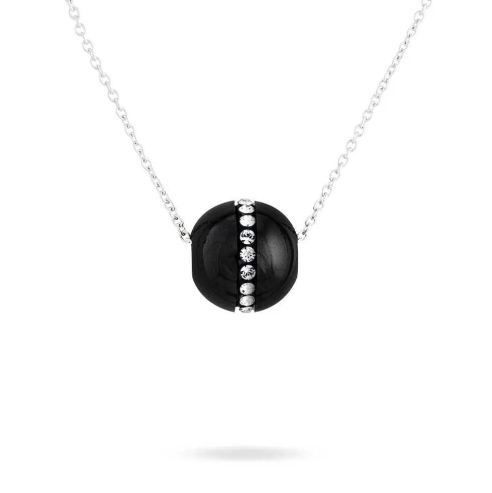 Collier Nina Cera Argent Blanc Strass Et Céramique