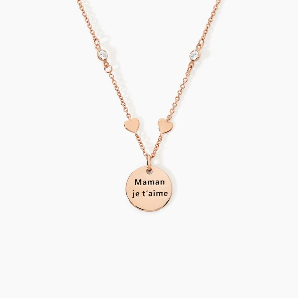 Collier Nueva Argent Rose Oxyde De Zirconium