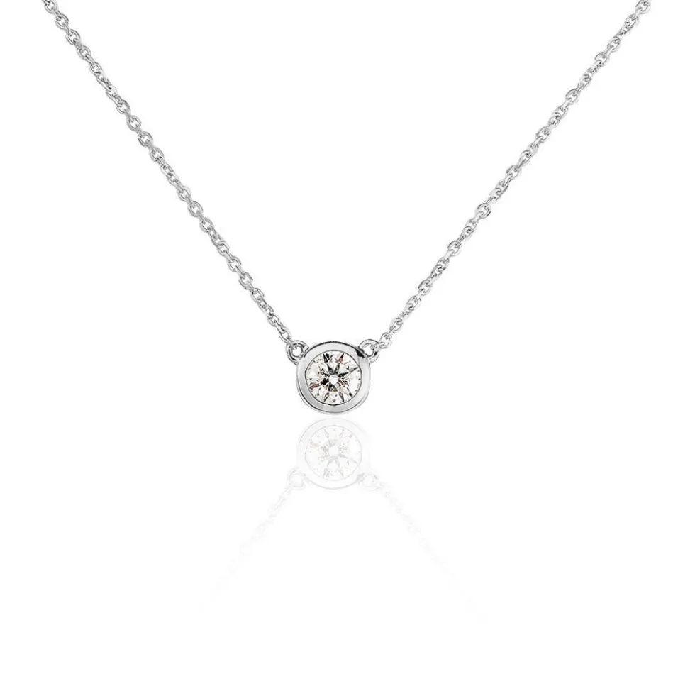 Collier Ofelia Or Blanc Diamant