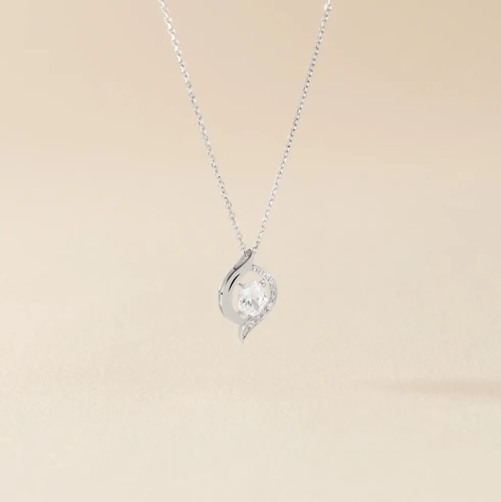 Collier Or Blanc Lydia Oxydes De Zirconium