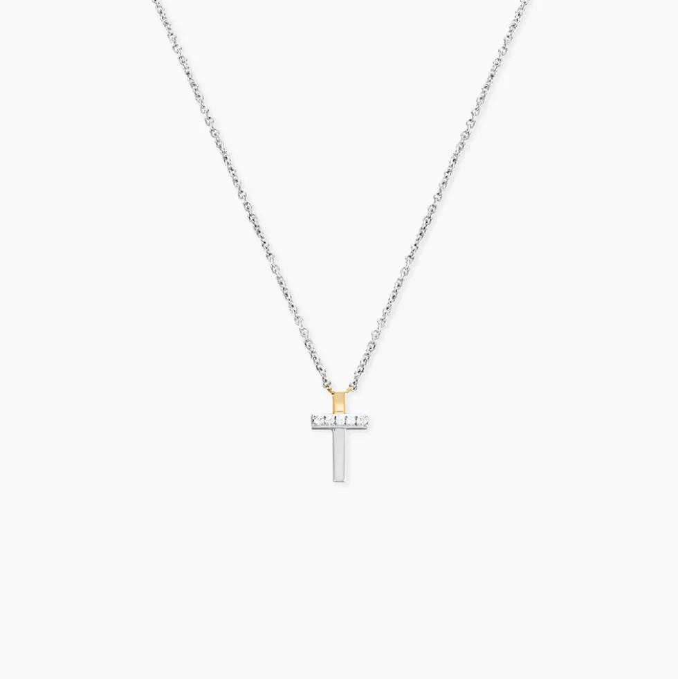 Collier Or Jaune Argent Blanc Oxyde De Zirconium
