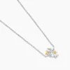 Collier Or Jaune Argent Blanc Oxyde De Zirconium