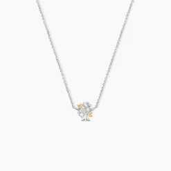 Collier Or Jaune Argent Blanc Oxyde De Zirconium