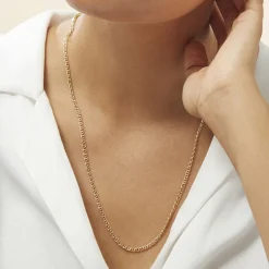 Collier Or Jaune Capucin Maille Marine