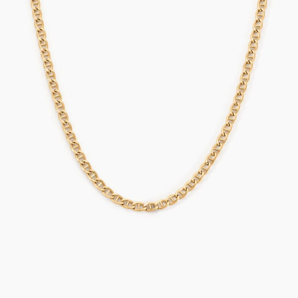 Collier Or Jaune Capucin Maille Marine